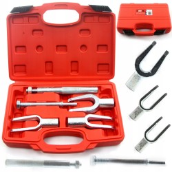 Set di Estrattore Leva a Forchetta per Giunti Sterzo | 5 Pezzi | Forchette 18-28 mm | Manici Avvitabili per Martello Manuale e Pneumatico | con Valigetta